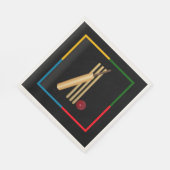 Serviette En Papier Cricket, wicket, chauve-souris et balle, (Coin)