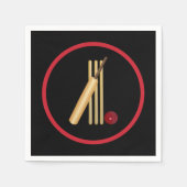 Serviette En Papier Cricket, wicket, chauve-souris et balle (Devant)