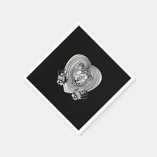 Serviette En Papier Crier Coeur classique - Squelette Mains Coeur (Coin)