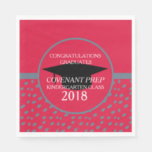 Serviette En Papier Crimson and Grey Kindergarten Graduation Party