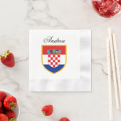 Serviette En Papier Croatia Flag Personalized (En situation)