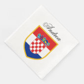 Serviette En Papier Croatia Flag Personalized (Coin)