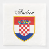Serviette En Papier Croatia Flag Personalized (Devant)
