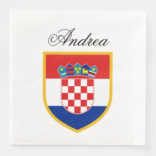 Serviette En Papier Croatia Flag Personalized (Devant)
