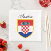 Serviette En Papier Croatia Flag Personalized (En situation)