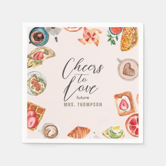 Serviette En Papier Crochets de gaufres de brunch pour mariées (Devant)