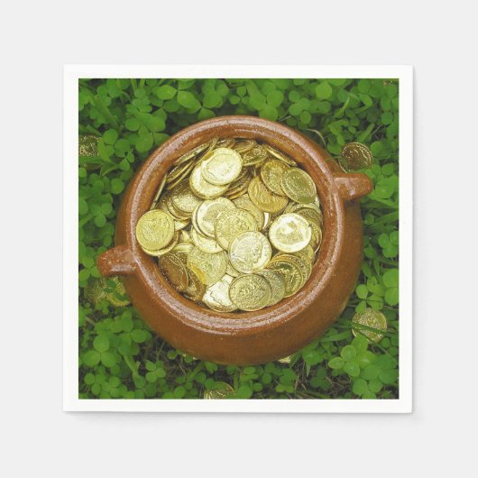 Serviette En Papier Crock of Gold With Shamrocks ! Serviettes de table (Devant)