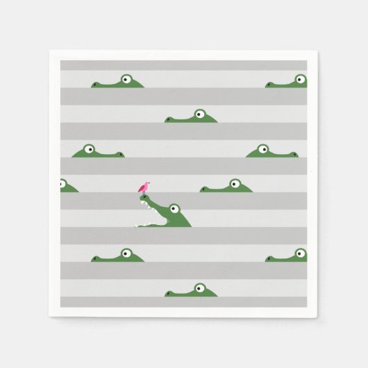 Serviette En Papier Crocodile (Devant)