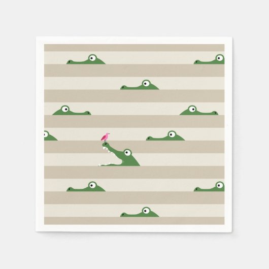 Serviette En Papier Crocodile (Devant)