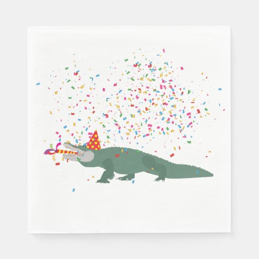 Serviette En Papier Crocodile d'alligator - Animaux ayant une fête (Devant)