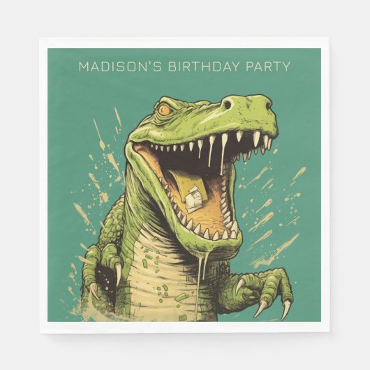 Serviette En Papier Crocodile de texte personnalisé (Devant)