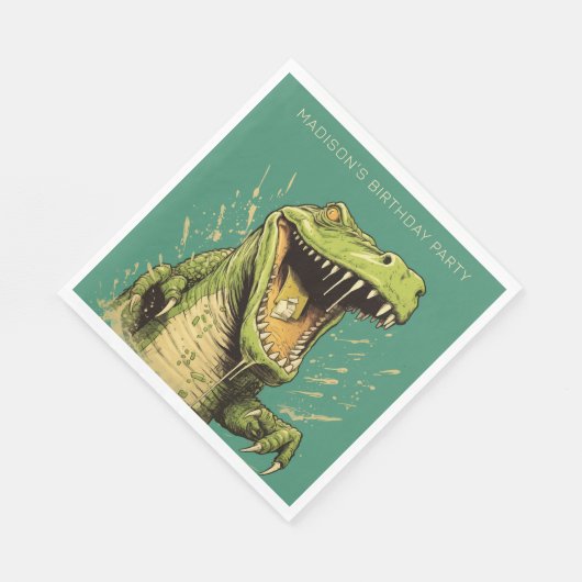 Serviette En Papier Crocodile de texte personnalisé (Coin)