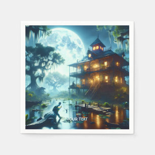 Serviette En Papier Crocodile du lac Cabine mignon Imaginaire