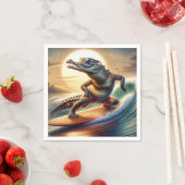 Serviette En Papier Crocodile en surf (En situation)