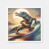 Serviette En Papier Crocodile en surf (Devant)