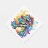 Serviette En Papier Crocodile rose et vert correspondant Anniversaire (Coin)