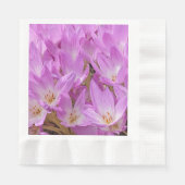 Serviette En Papier Crocus d'automne rose fleurit Floral (Devant)