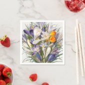 Serviette En Papier Crocus Spring Flower Botanique Floral Art (En situation)