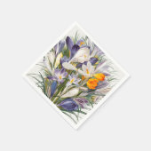 Serviette En Papier Crocus Spring Flower Botanique Floral Art (Coin)