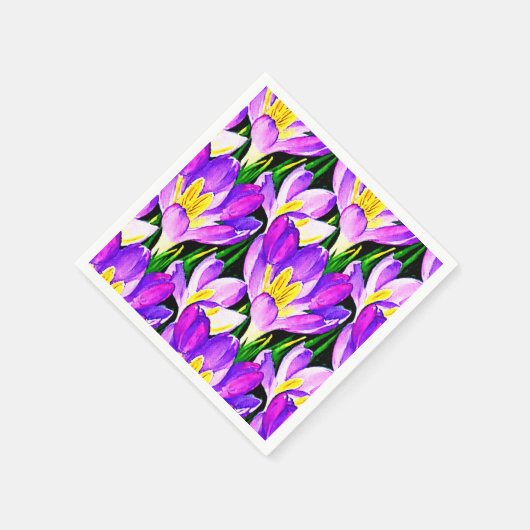 Serviette En Papier Crocus violets (Coin)
