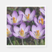 Serviette En Papier Crocus violets ensoleillés (Devant)