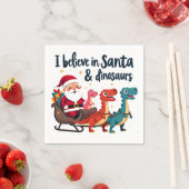 Serviette En Papier croire à Père Noël et les dinosaures (Père Noël éq (En situation)