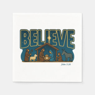 Serviette En Papier Croire Nativité