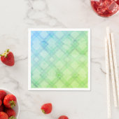 Serviette En Papier Croisé Joyeux Vert & Bleu, Jaune Chèques Le (En situation)