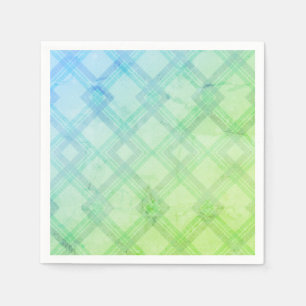 Serviette En Papier Croisé Joyeux Vert & Bleu, Jaune Chèques Le