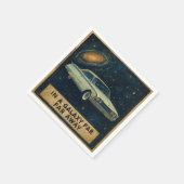 Serviette En Papier Croiseur Rétro dans l'Espace Profond (Coin)