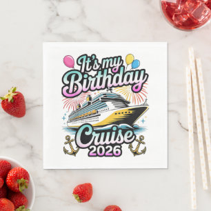 Serviette En Papier Croisière d'anniversaire 2026 Croisière d'annivers