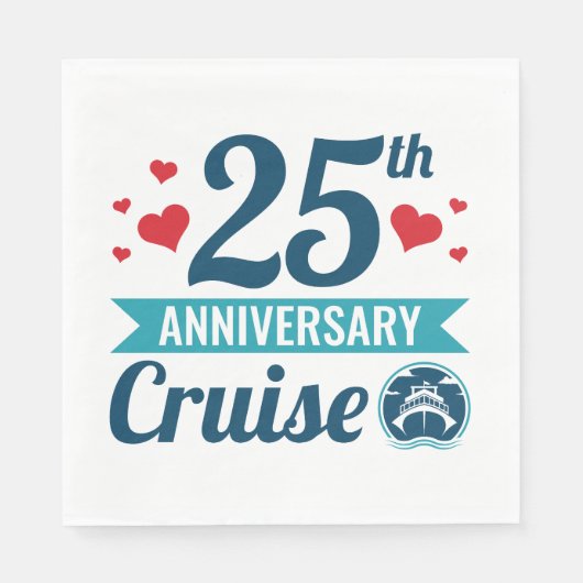 Serviette En Papier Croisière du 25e anniversaire (Devant)