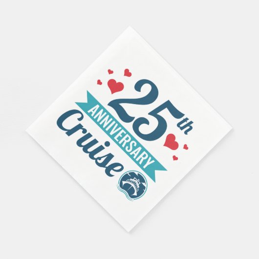 Serviette En Papier Croisière du 25e anniversaire (Coin)