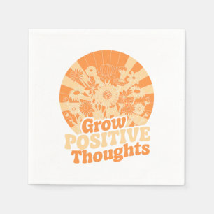 Serviette En Papier Croissance des pensées positives - Floral inspiran