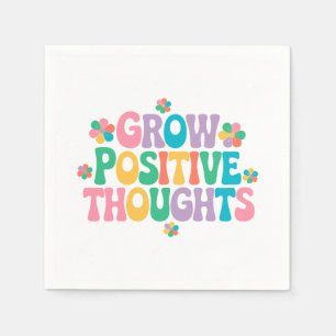 Serviette En Papier Croissance des pensées positives - Floral Inspirat