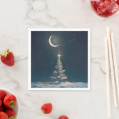 Serviette En Papier Croissant de Lune avec une étoile de Noël (En situation)