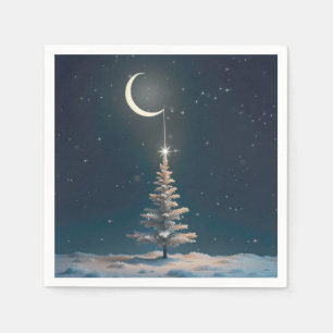 Serviette En Papier Croissant de Lune avec une étoile de Noël
