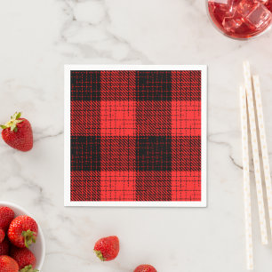 Serviette En Papier Croix à carreaux rouge et noir Buffalo Check