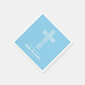 Serviette En Papier Croix | Baby Blue Communion Baptême Christening (Coin)