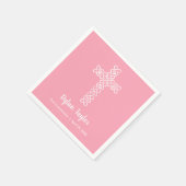 Serviette En Papier Croix blanche sur le rose religieux (Coin)