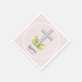 Serviette En Papier Croix blanche sur serviettes de première communion (Coin)