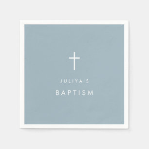 Serviette En Papier Croix bleu poussiéreux Baptême