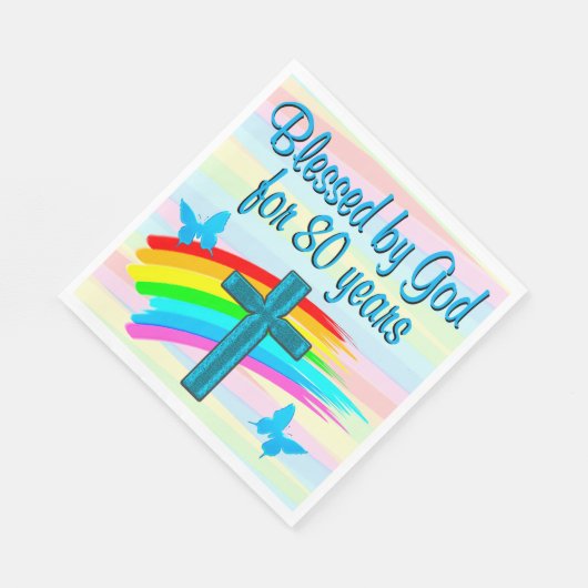 SERVIETTE EN PAPIER CROIX BLEUE 80E ANNIVERSAIRE NAPKINS (Coin)