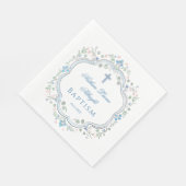Serviette En Papier Croix Bleue de crête botanique Baptême (Coin)