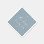 Serviette En Papier Croix Bleue Élégant Script Calligraphie Christenin (Coin)