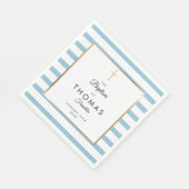 Serviette En Papier Croix Bleue Or Baptême Baptême Christening (Coin)