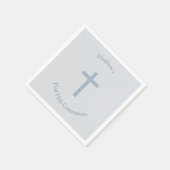 Serviette En Papier Croix Bleue Pastel Communion (Coin)