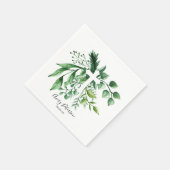 Serviette En Papier Croix botanique verte du printemps Première commun (Coin)