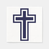 Serviette En Papier Croix chrétienne bleue différentes variantes (Devant)