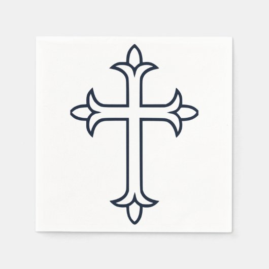 Serviette En Papier Croix Chrétienne Classique Art Minimaliste Fin (Devant)